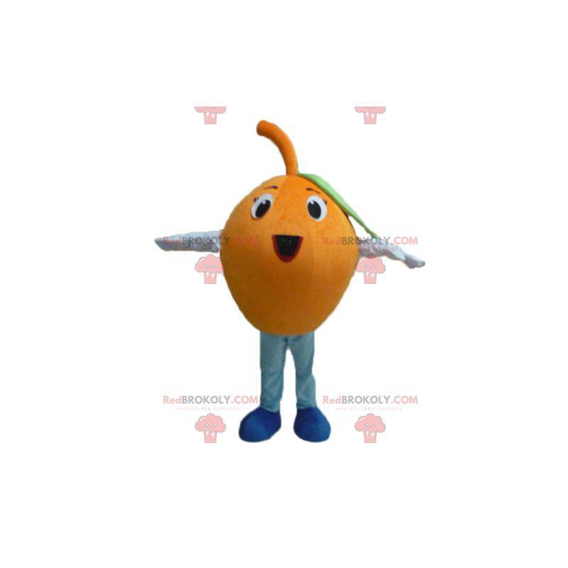 Mascot giant orange round and funny - Redbrokoly.com