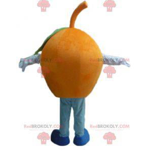 Mascote gigante laranja redondo e engraçado - Redbrokoly.com
