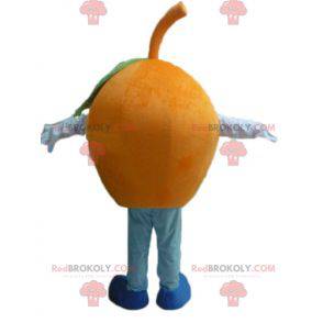 Mascote gigante laranja redondo e engraçado - Redbrokoly.com