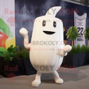 White Beet mascot costume character dressed with a Tank Top and Ties