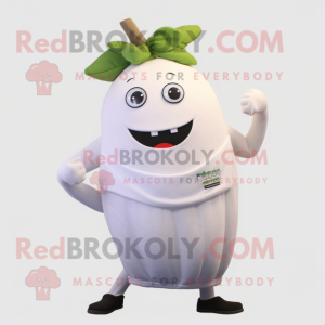 White Beet mascot costume character dressed with a Tank Top and Ties
