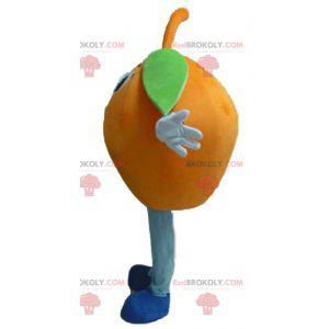 Mascote gigante laranja redondo e engraçado - Redbrokoly.com