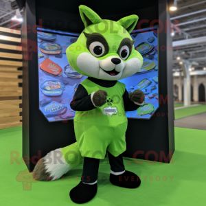 Lime Green Marten maskot...