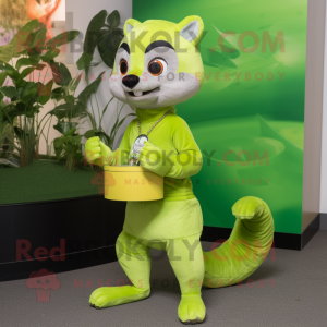 Lime Green Marten mascotte...