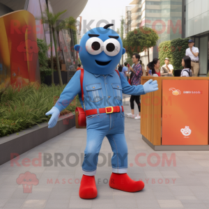 nan Pepper mascot costume character dressed with a Flare Jeans and Smartwatches