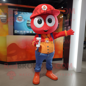 nan Pepper mascot costume character dressed with a Flare Jeans and Smartwatches