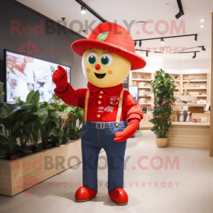 nan Pepper mascot costume character dressed with a Flare Jeans and Smartwatches