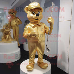 Gold Golf Bag maskot...