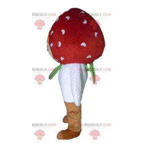 Mascotte de fraise à l'air farouche et drôle - Redbrokoly.com
