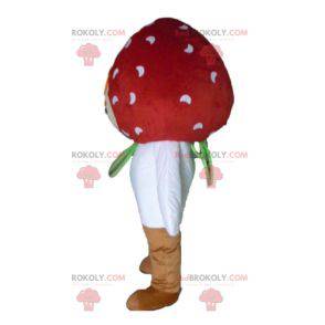 Strawberry mascot looking fierce and funny - Redbrokoly.com