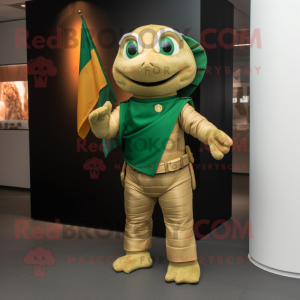 Guld irsk flag maskot...
