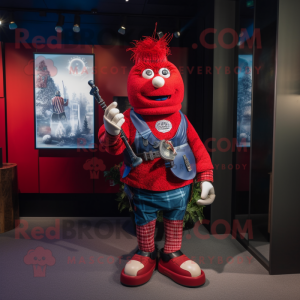 Rød sekkepipe maskot drakt...