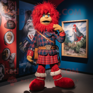 Rød sekkepipe maskot drakt...