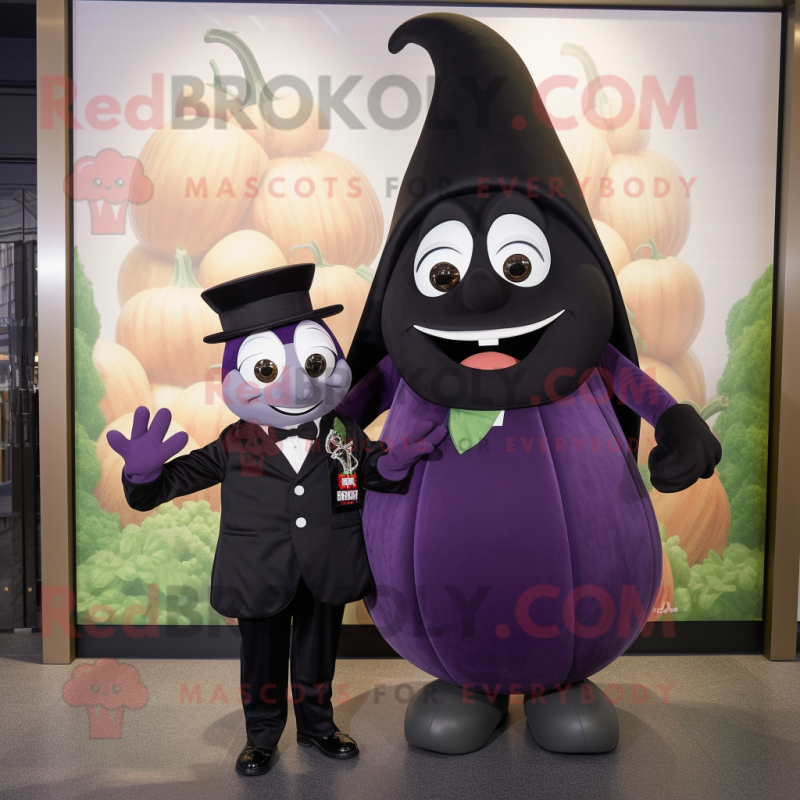 nan Eggplant mascot costume character dressed with a Tuxedo and Keychains nan Eggplant mascot costume character dressed with a Tuxedo and Keychains