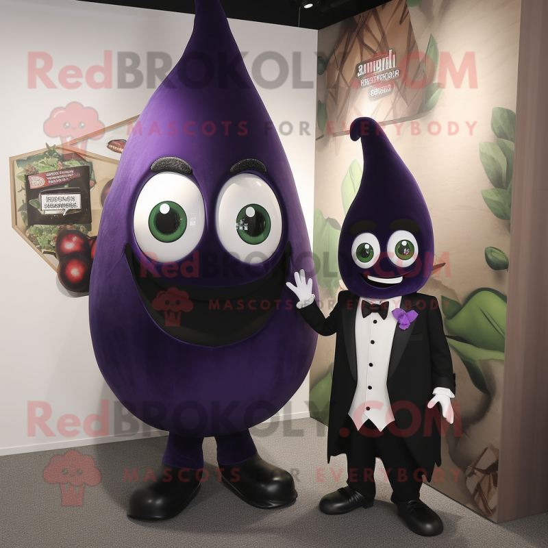 nan Eggplant mascot costume character dressed with a Tuxedo and Keychains nan Eggplant mascot costume character dressed with a Tuxedo and Keychains