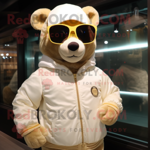 Cream Teddy Bear maskot...