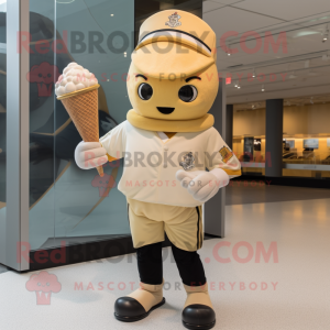 Gold Ice Cream Cone maskot...
