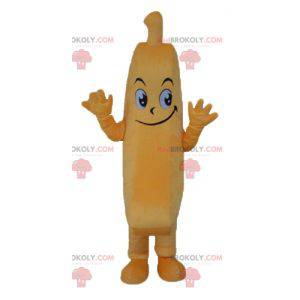 Mascot giant orange banana looking mischievous - Redbrokoly.com