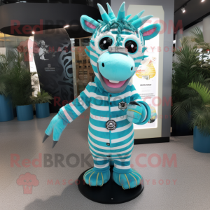 Turquoise Zebra mascotte...