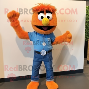 Oransje Aglet maskot drakt...