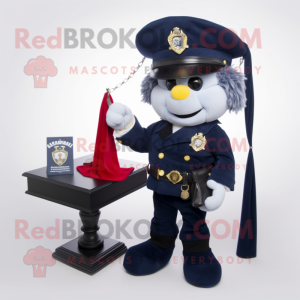 Navy Attorney mascot costume character dressed with a Flare Jeans and Keychains