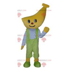 Mascota de niño con una cabeza en forma de plátano -
