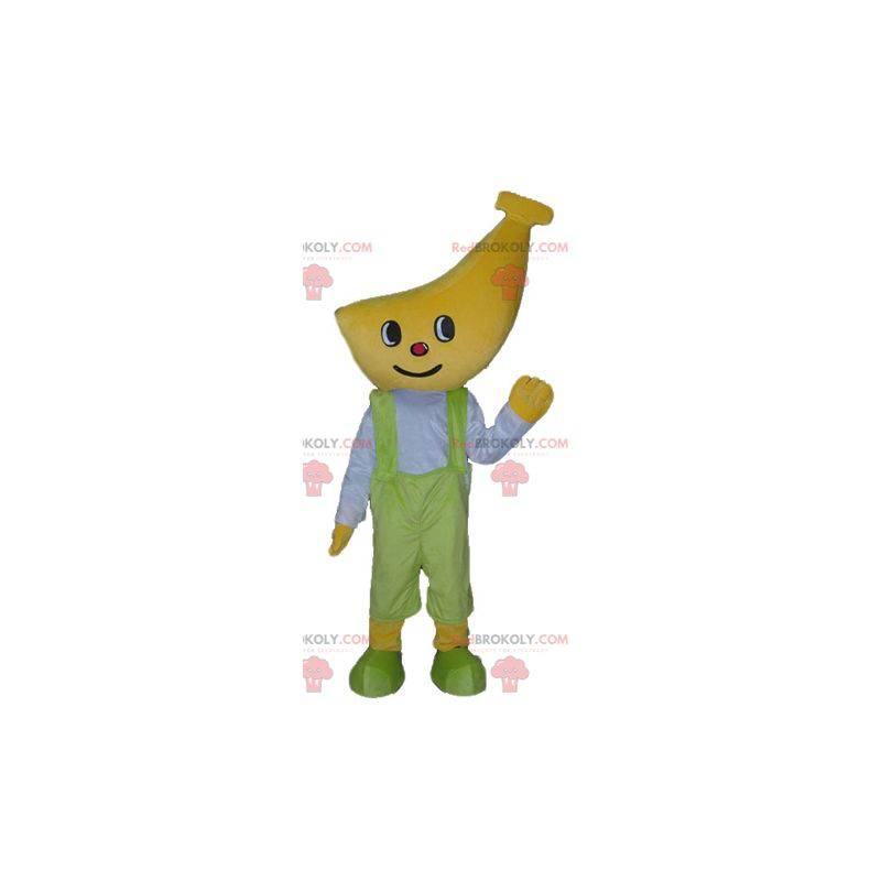 Mascotte de garçon avec une tête en forme de banane -