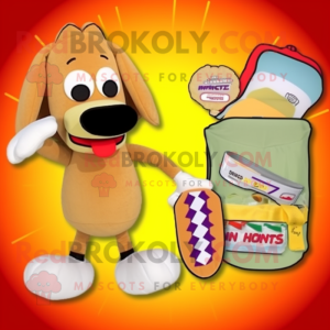 Beige Hot Dog maskot...