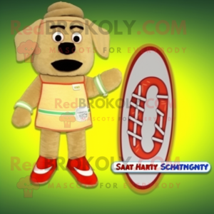 Beige Hot Dog maskot...