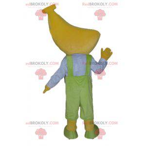 Mascota de niño con una cabeza en forma de plátano -