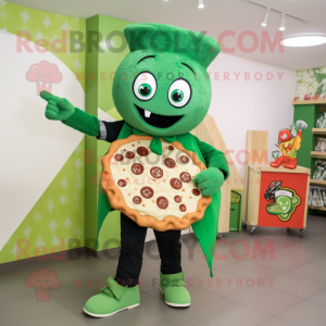 Grøn pizza maskot kostume...