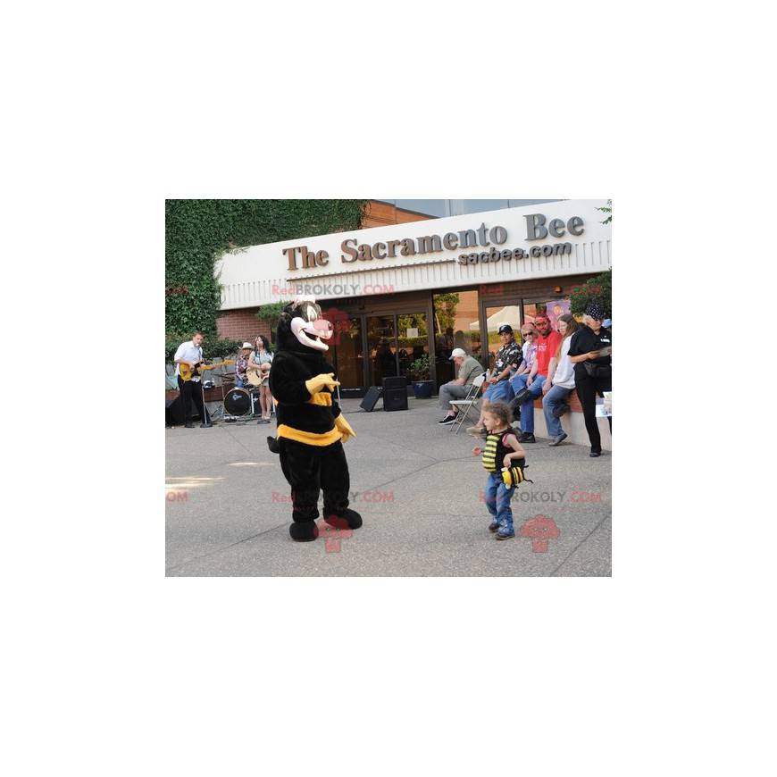 Søt svart og gul bie maskot - Redbrokoly.com