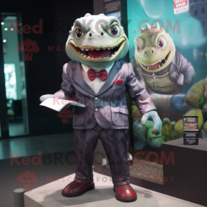 nan Piranha mascot costume character dressed with a Blazer and Wallets