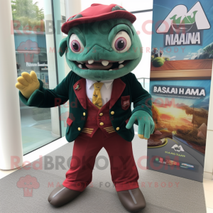 nan Piranha mascot costume character dressed with a Blazer and Wallets