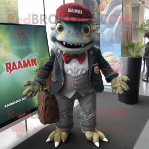nan Piranha mascot costume character dressed with a Blazer and Wallets