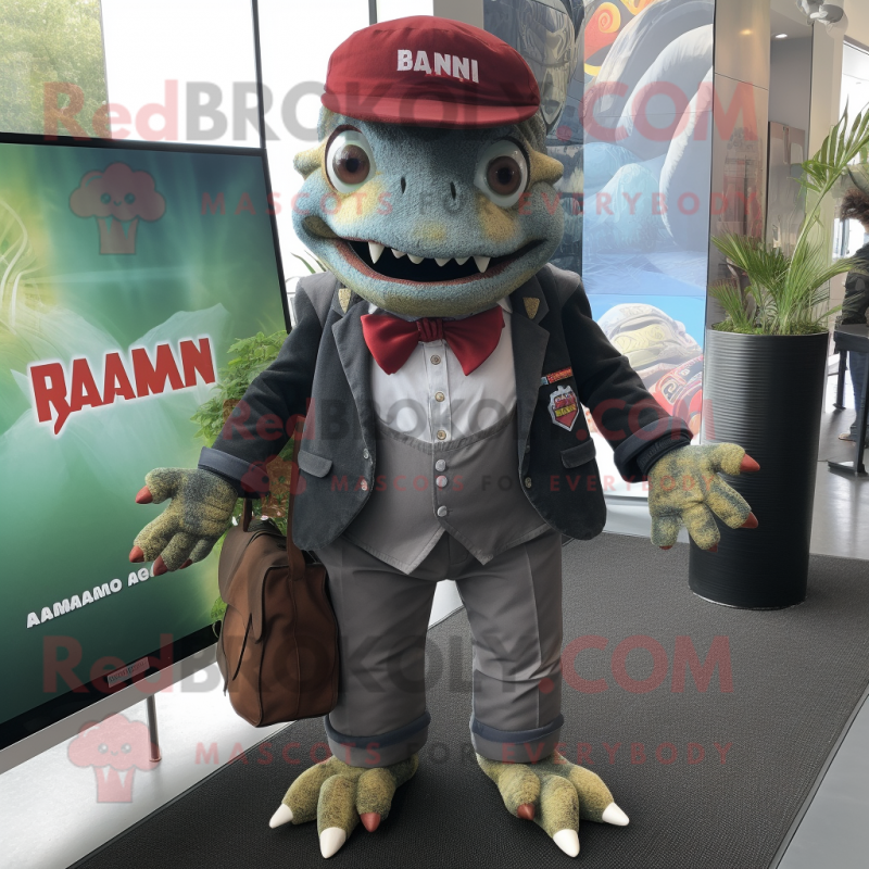 nan Piranha mascot costume character dressed with a Blazer and Wallets nan Piranha mascot costume character dressed with a Blazer and Wallets