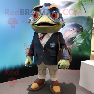 nan Piranha mascot costume character dressed with a Blazer and Wallets