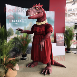 Rødbrun Iguanodon maskot...