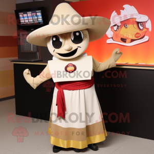 Tan Fajitas mascot costume character dressed with a A-Line Skirt and Brooches