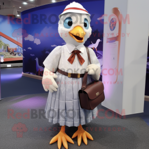 nan Gull mascot costume character dressed with a Blouse and Coin purses