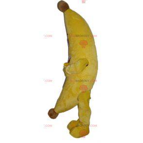 Jätte- och leende gul bananmaskot - Redbrokoly.com