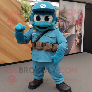 Cyan Para Commando maskot...