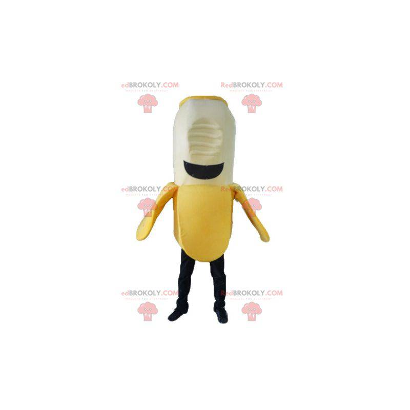 Mascot plátano amarillo blanco y negro - Redbrokoly.com