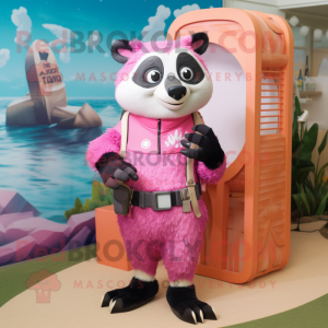 Pink Badger maskot kostume...