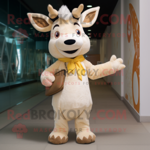 Cream Deer mascotte kostuum...