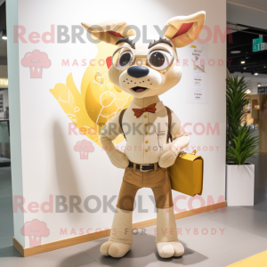 Cream Deer mascotte kostuum...