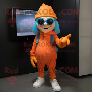 Orange Elf maskot drakt...