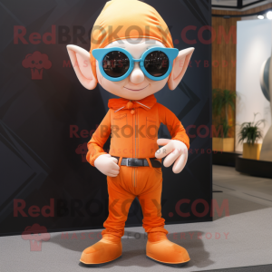 Orange Elf mascotte kostuum...