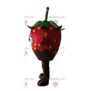 Very beautiful and appetizing chocolate strawberry mascot -