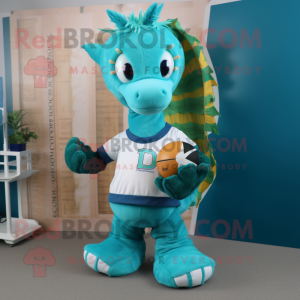 Teal Seahorse mascotte...